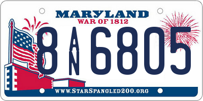 MD license plate 8AN6805