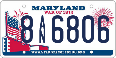 MD license plate 8AN6806