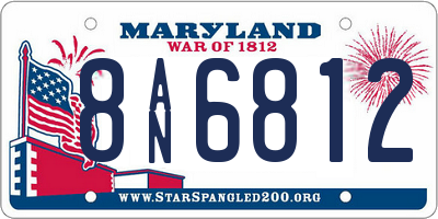 MD license plate 8AN6812