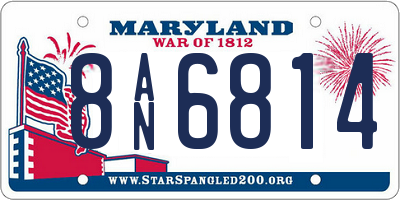 MD license plate 8AN6814