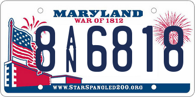 MD license plate 8AN6818
