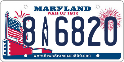 MD license plate 8AN6820