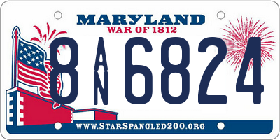 MD license plate 8AN6824