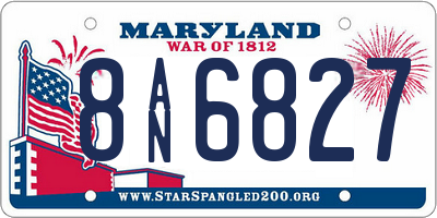 MD license plate 8AN6827