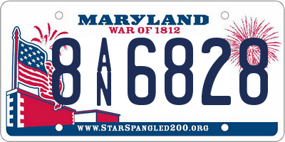 MD license plate 8AN6828