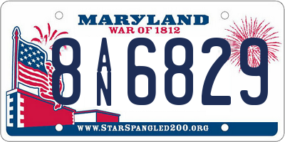 MD license plate 8AN6829