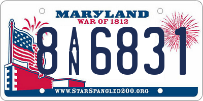 MD license plate 8AN6831