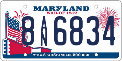 MD license plate 8AN6834