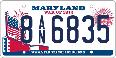 MD license plate 8AN6835
