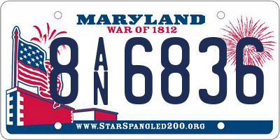 MD license plate 8AN6836