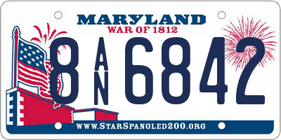 MD license plate 8AN6842