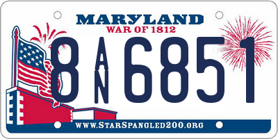 MD license plate 8AN6851