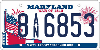 MD license plate 8AN6853