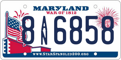 MD license plate 8AN6858