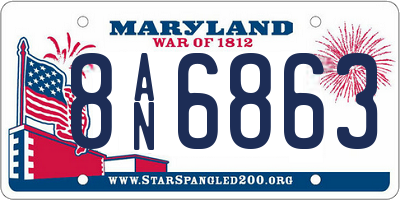 MD license plate 8AN6863