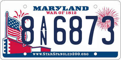 MD license plate 8AN6873