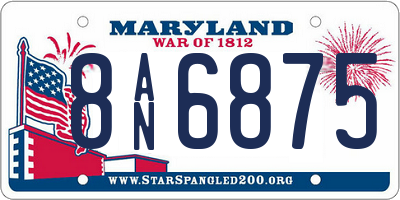 MD license plate 8AN6875
