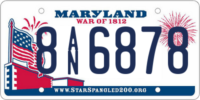 MD license plate 8AN6878