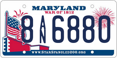 MD license plate 8AN6880
