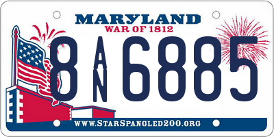 MD license plate 8AN6885