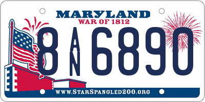 MD license plate 8AN6890