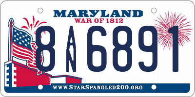 MD license plate 8AN6891