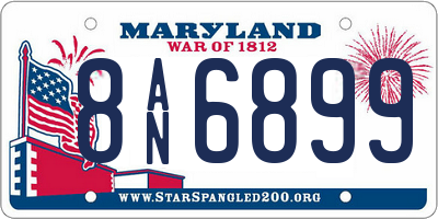 MD license plate 8AN6899