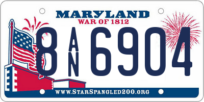 MD license plate 8AN6904