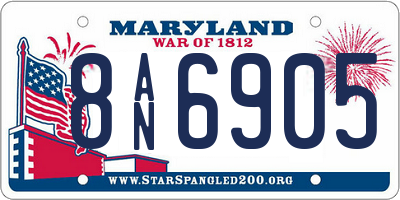MD license plate 8AN6905