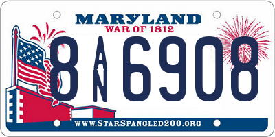 MD license plate 8AN6908