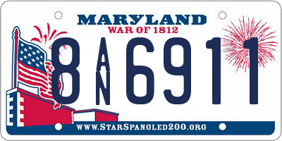 MD license plate 8AN6911