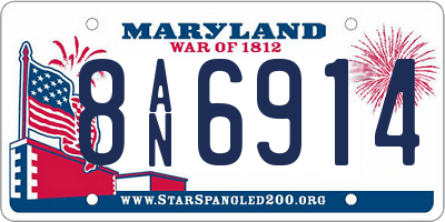 MD license plate 8AN6914