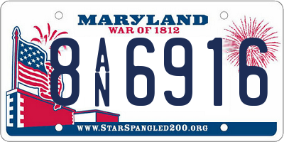 MD license plate 8AN6916
