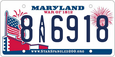 MD license plate 8AN6918
