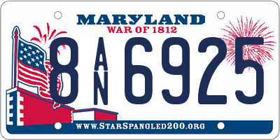 MD license plate 8AN6925