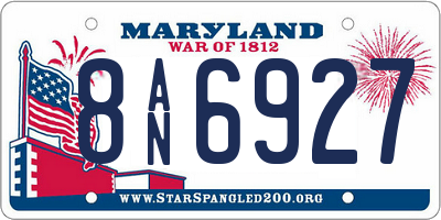 MD license plate 8AN6927