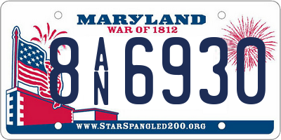 MD license plate 8AN6930
