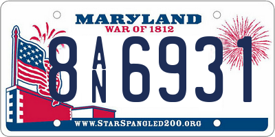MD license plate 8AN6931