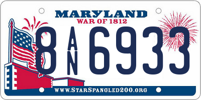 MD license plate 8AN6933