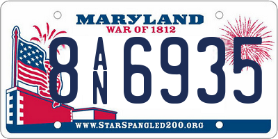 MD license plate 8AN6935