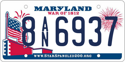 MD license plate 8AN6937
