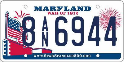 MD license plate 8AN6944