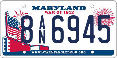 MD license plate 8AN6945
