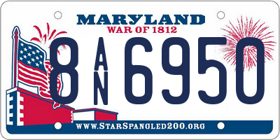 MD license plate 8AN6950