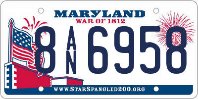MD license plate 8AN6958