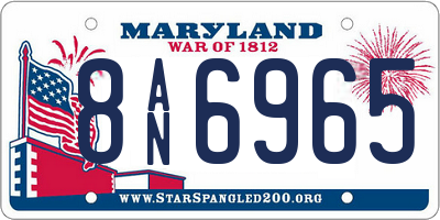 MD license plate 8AN6965