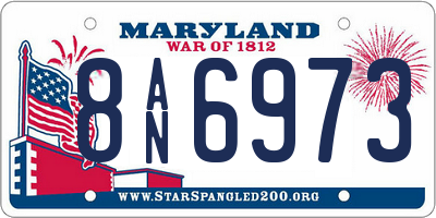 MD license plate 8AN6973