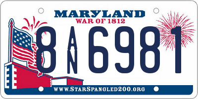 MD license plate 8AN6981