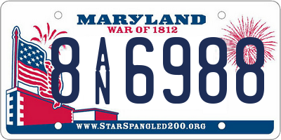 MD license plate 8AN6988