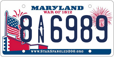 MD license plate 8AN6989